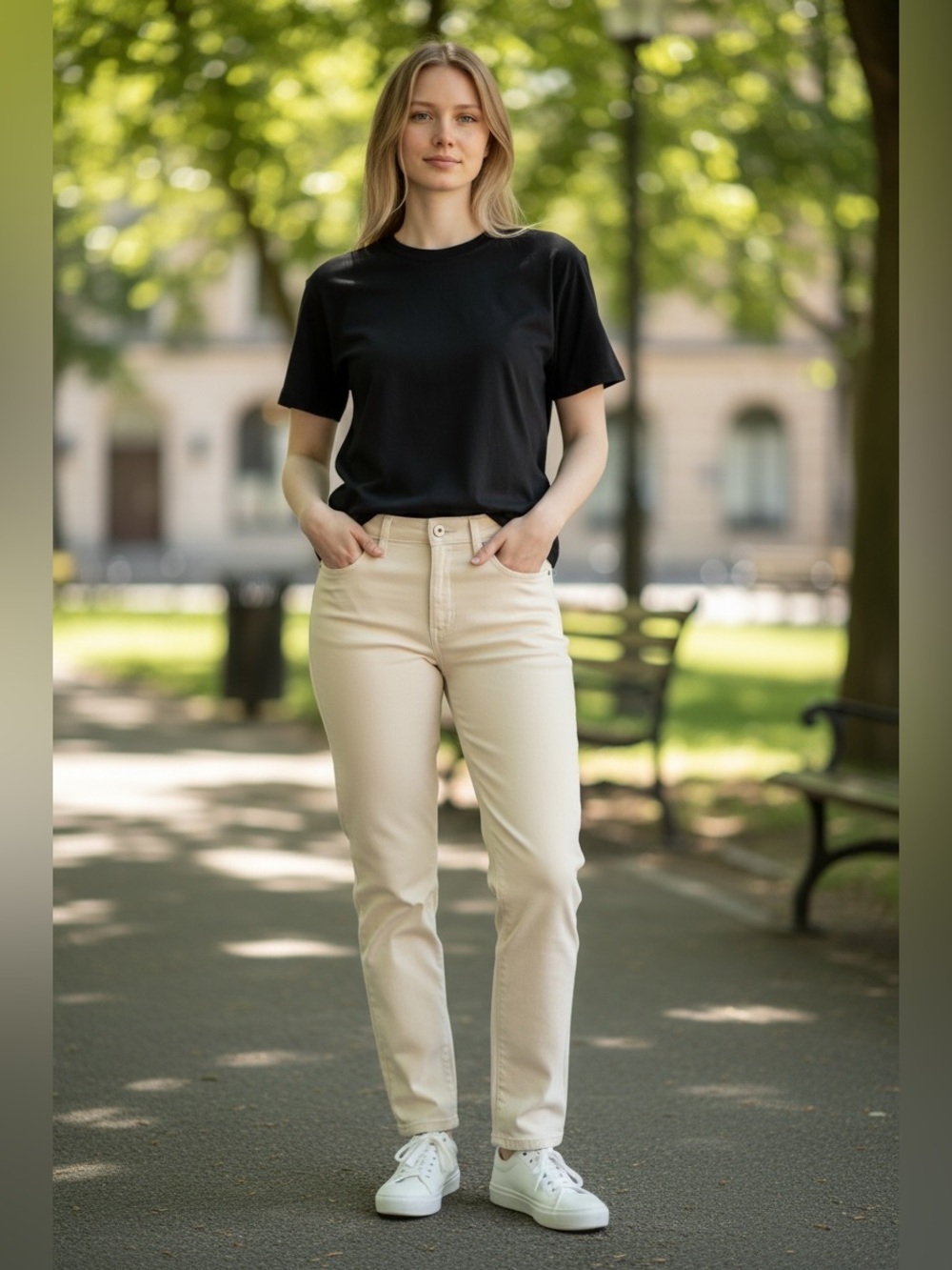 Saint Art Straight Leg Women’s Jeans in Cream
